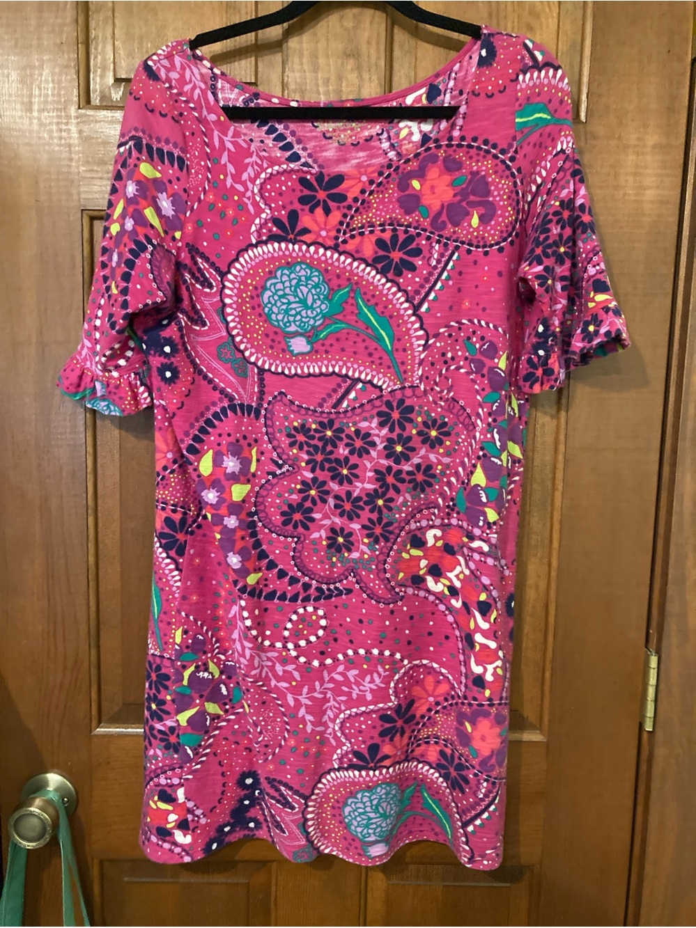 Lilly Pulitzer Cotton Dress 3/4 sleeves ruffles on sleeves X-Large